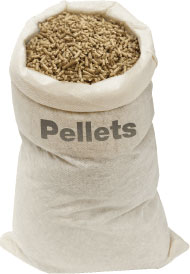 wood pellets in bag