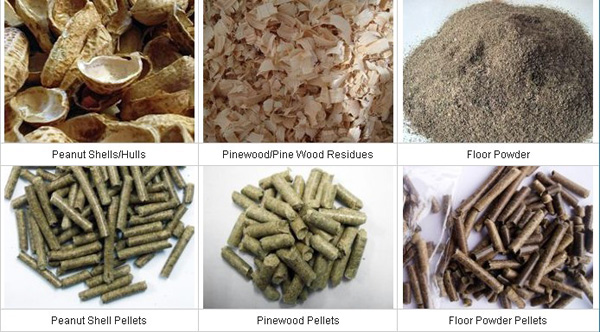 various material and pellets