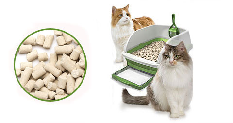 wood pellets cat litter